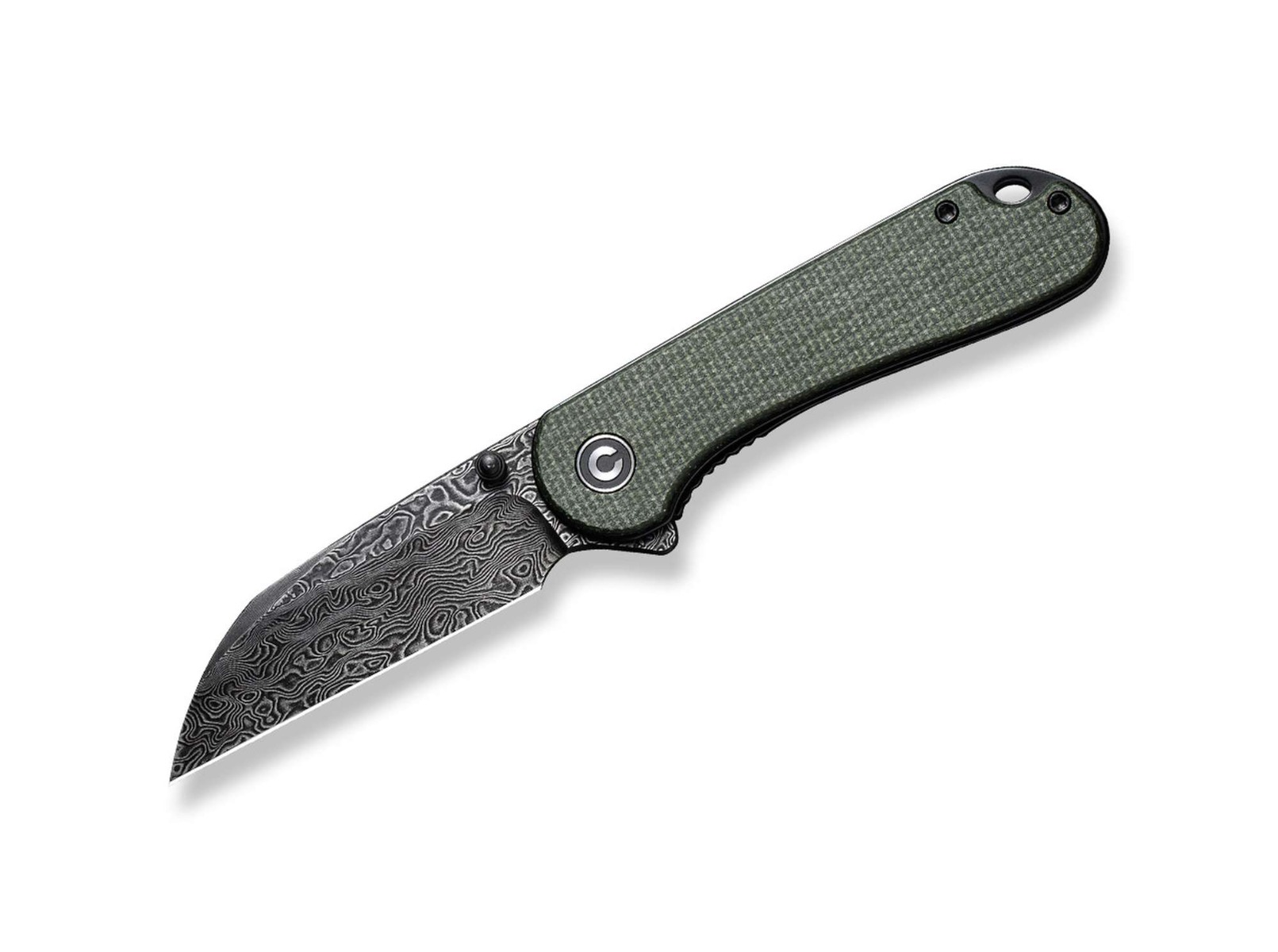 CIVIVI Elementum, Wharncliff blade,  Micarta Green, Damascus, Linerlock