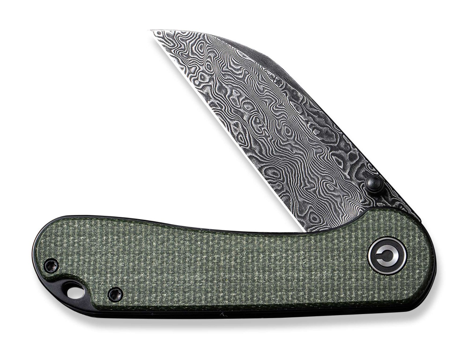 CIVIVI Elementum, Wharncliff blade,  Micarta Green, Damascus, Linerlock - 2