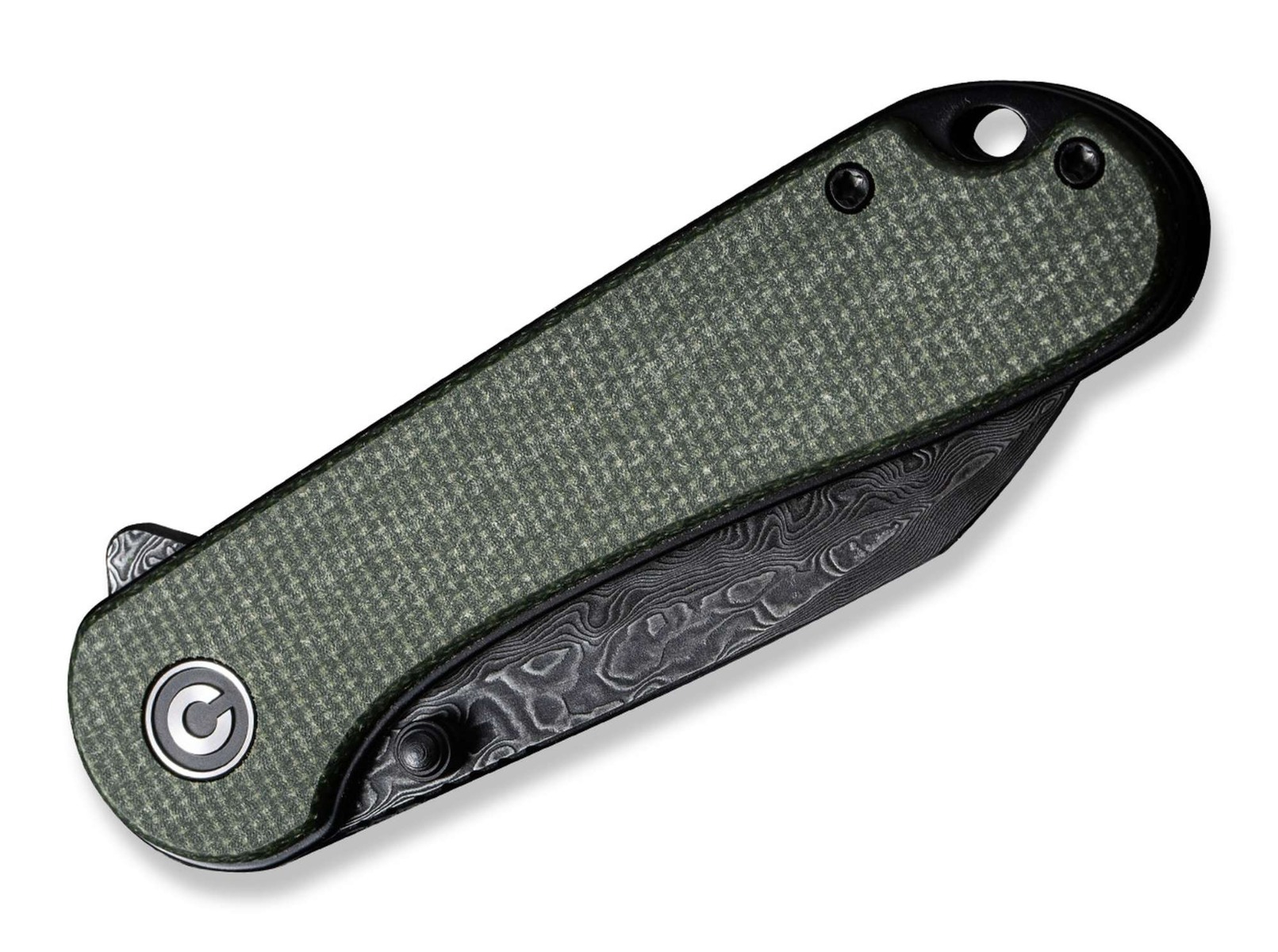 CIVIVI Elementum, Wharncliff blade,  Micarta Green, Damascus, Linerlock - 3