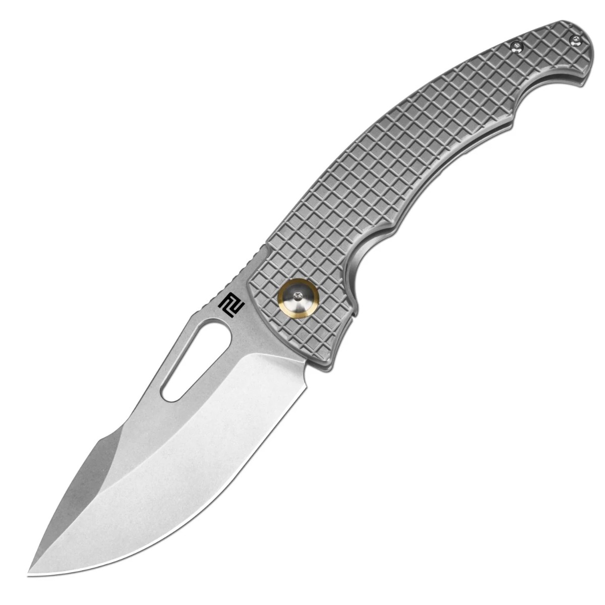 ARTISAN CUTLERY XCELLERATOR ATZ-1860P AR-RPM9 SATIN BLADE, BLACK MICARTA HANDLE  - 1