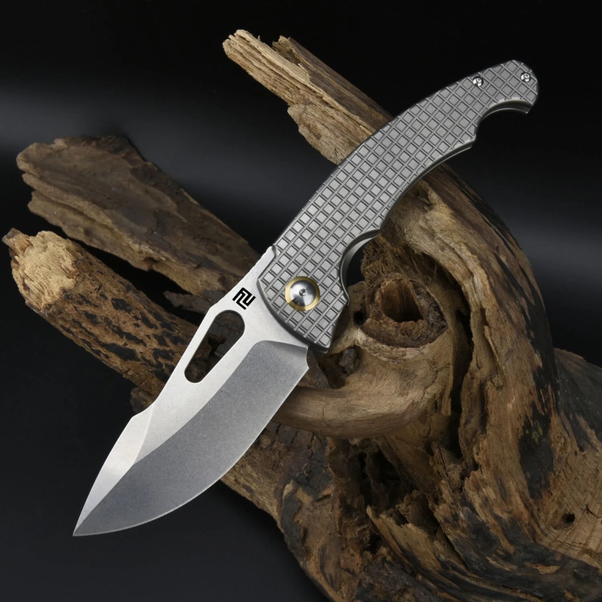 ARTISAN CUTLERY XCELLERATOR ATZ-1860P AR-RPM9 SATIN BLADE, BLACK MICARTA HANDLE  - 2