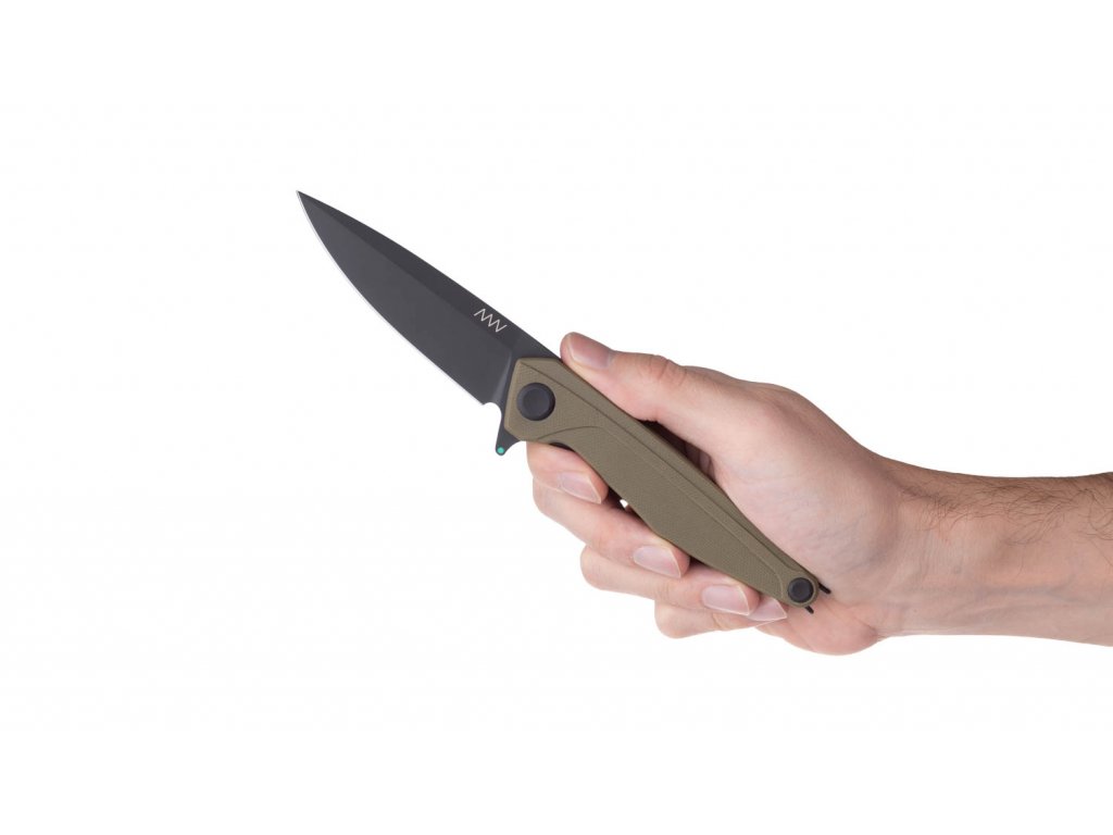 ANV Knives, Z300, Black, G-10 Olive Green Handle, Linerlock - 1