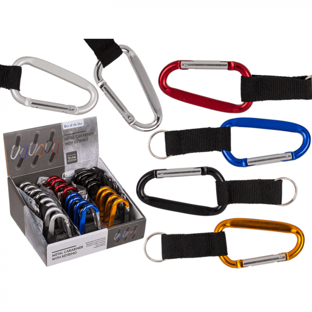 Metal Carabiner with keyring - Blue - 1