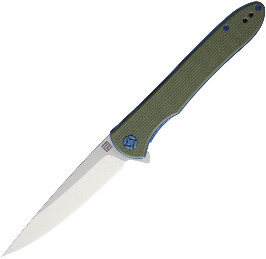 Artisan Cutlery, Shark, D2 (ATZ-1707P) OD Green Micarta  - 1