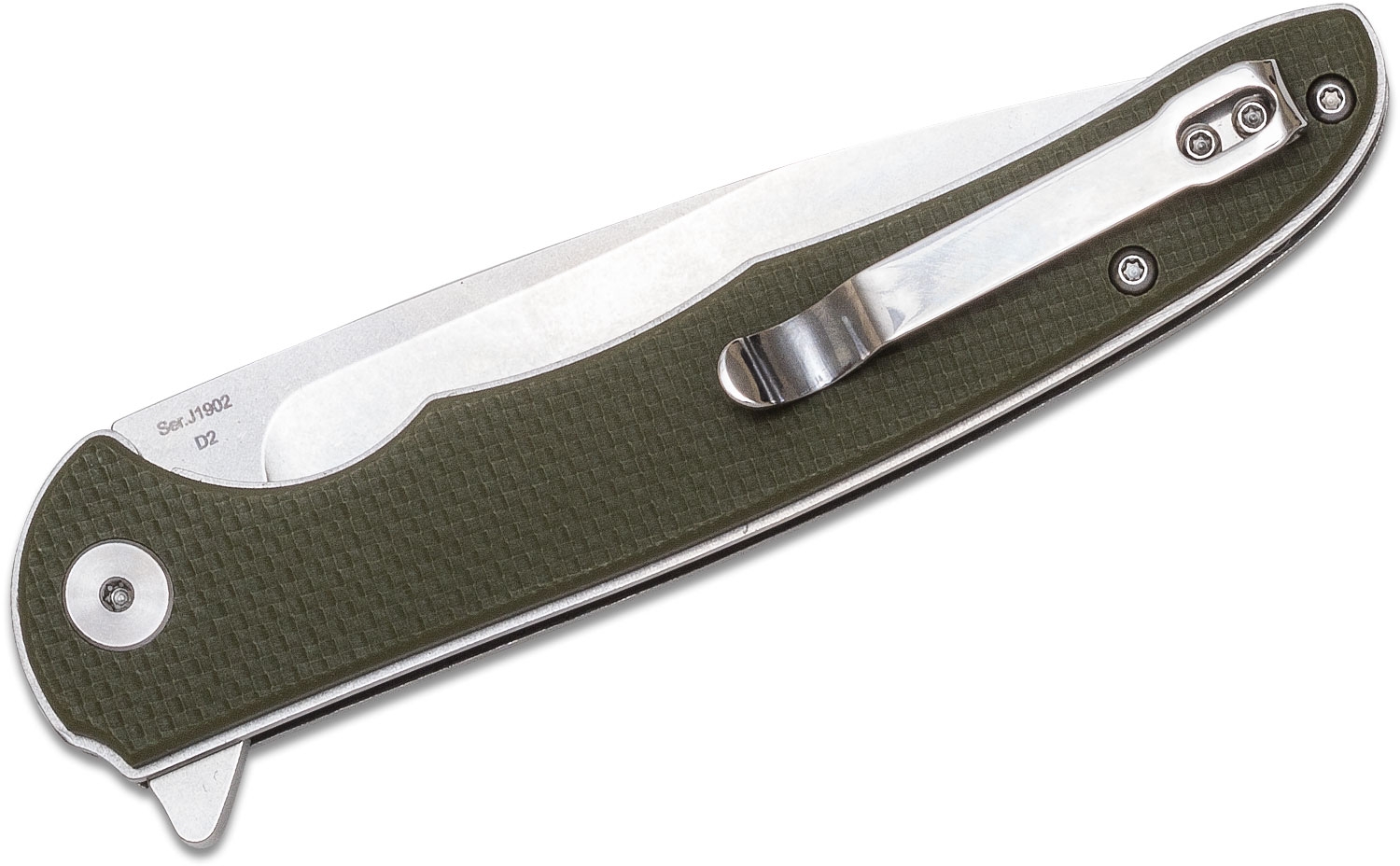 CJRB Cutlery, Briar, Liner Lock Knife Green Flat Handle - 4