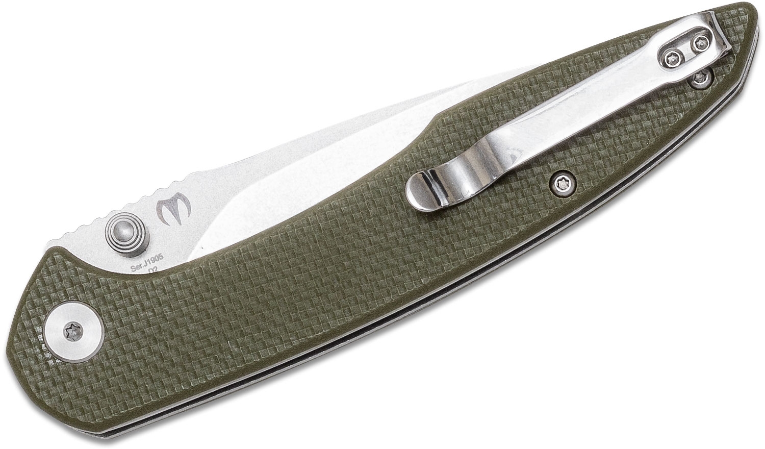 CJRB Cutlery, Centros, Liner Lock Knife Green Flat Handle - 2