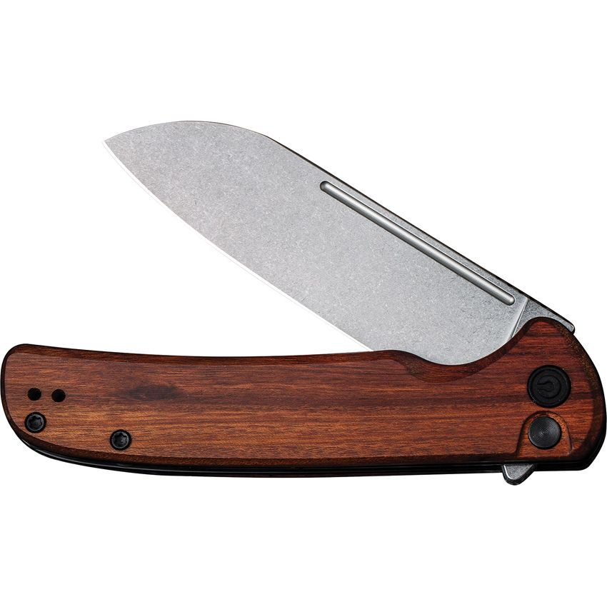 CIVIVI Chevalier Flipper And Button Lock Knife Wood Handle - 3