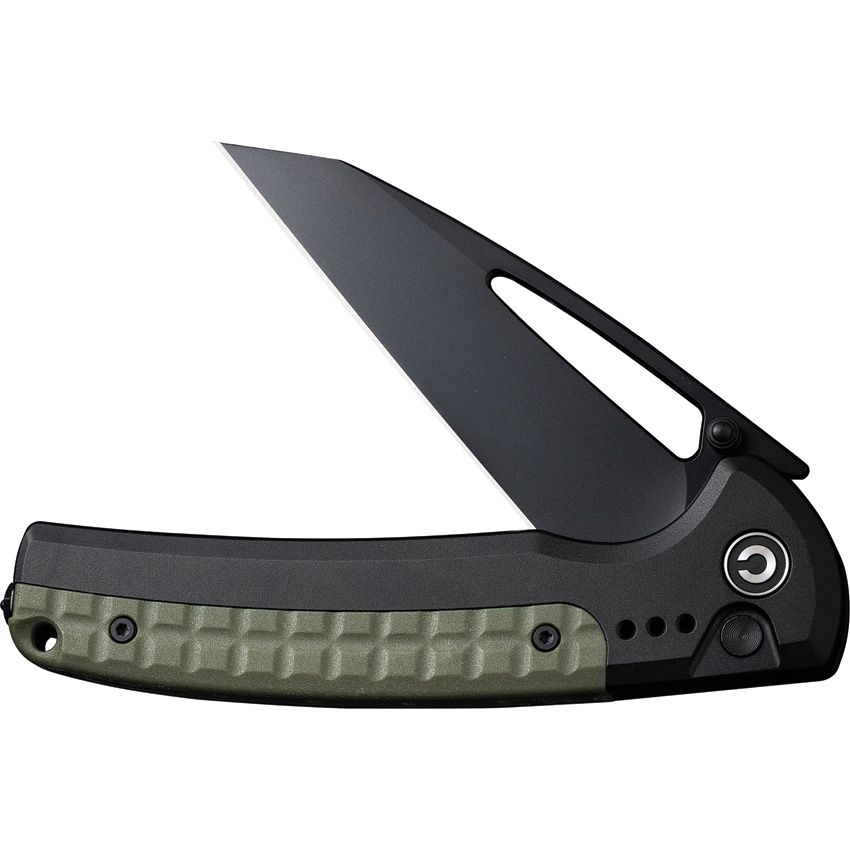 Civivi, Sentinel Strike Button Lock Knife , Black/Green Aluminium Handle - 4