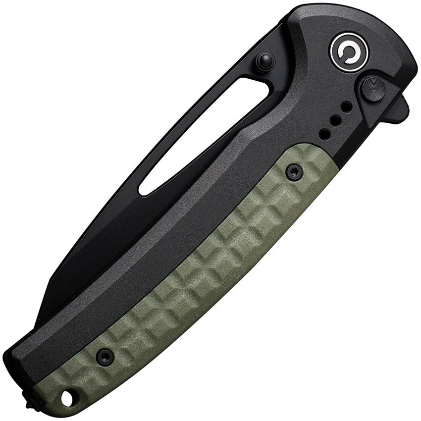 Civivi, Sentinel Strike Button Lock Knife , Black/Green Aluminium Handle - 3