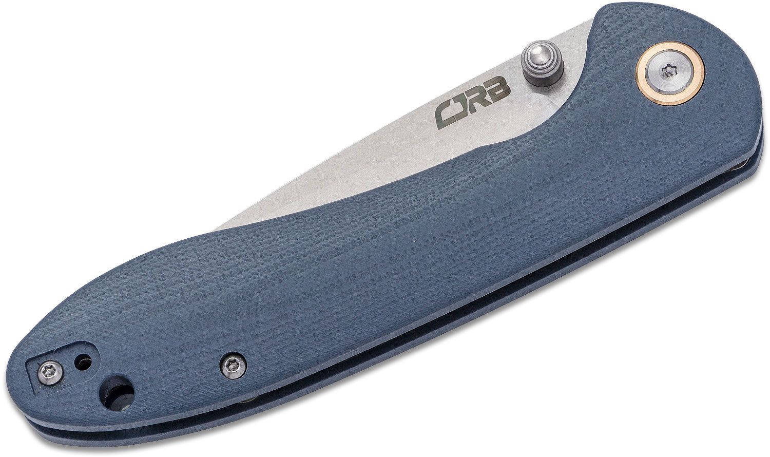 CJRB, Feldspar, Linerlock, Blue-Gray contoured Handle.  - 6