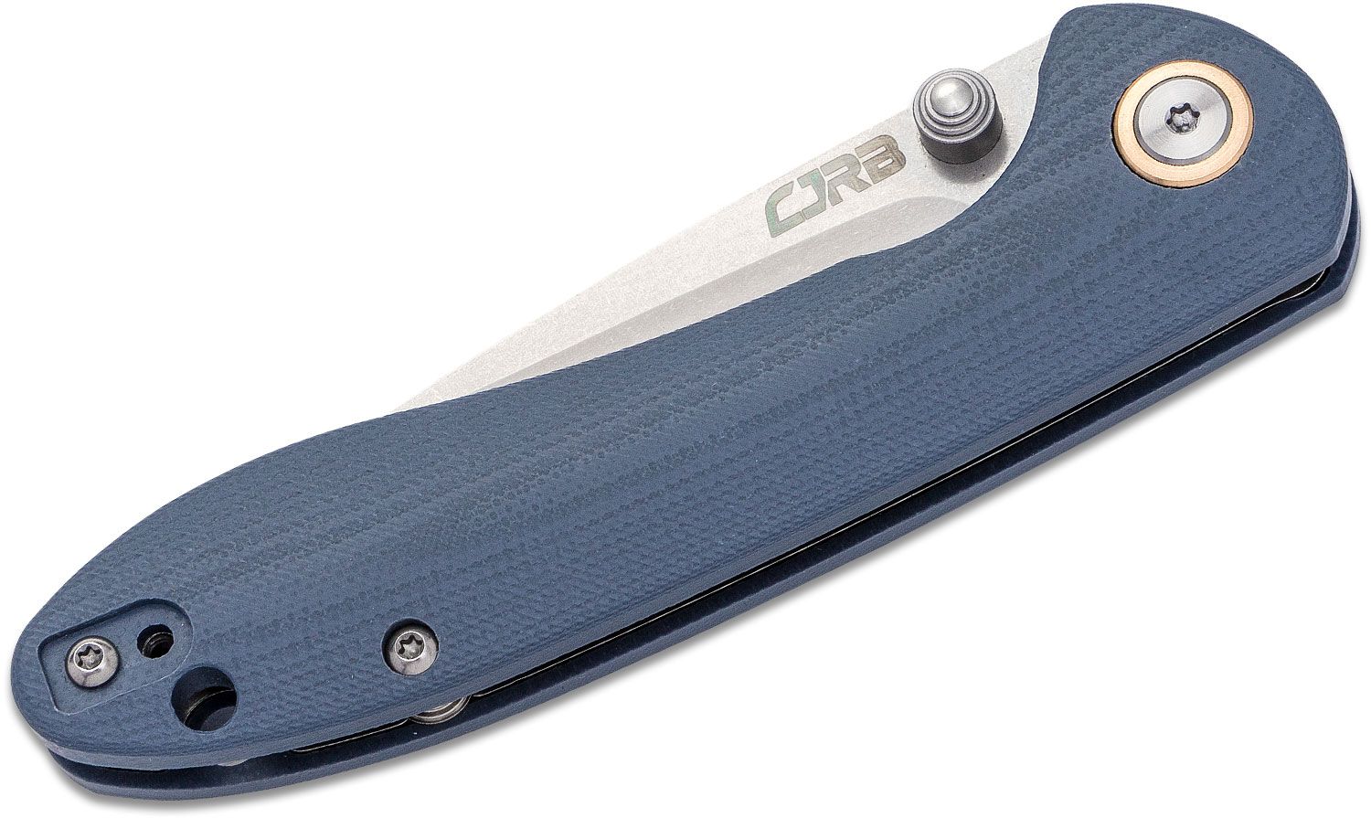 CJRB Cutlery, Small Feldspar Folding Knife 3" , Blue/Grey Handle  - 5