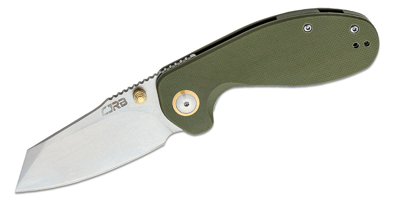 CJRB Cutlery,  MAILEAH Large,  J1918L, Satin AR-RPM9 BLADE, Green Handle