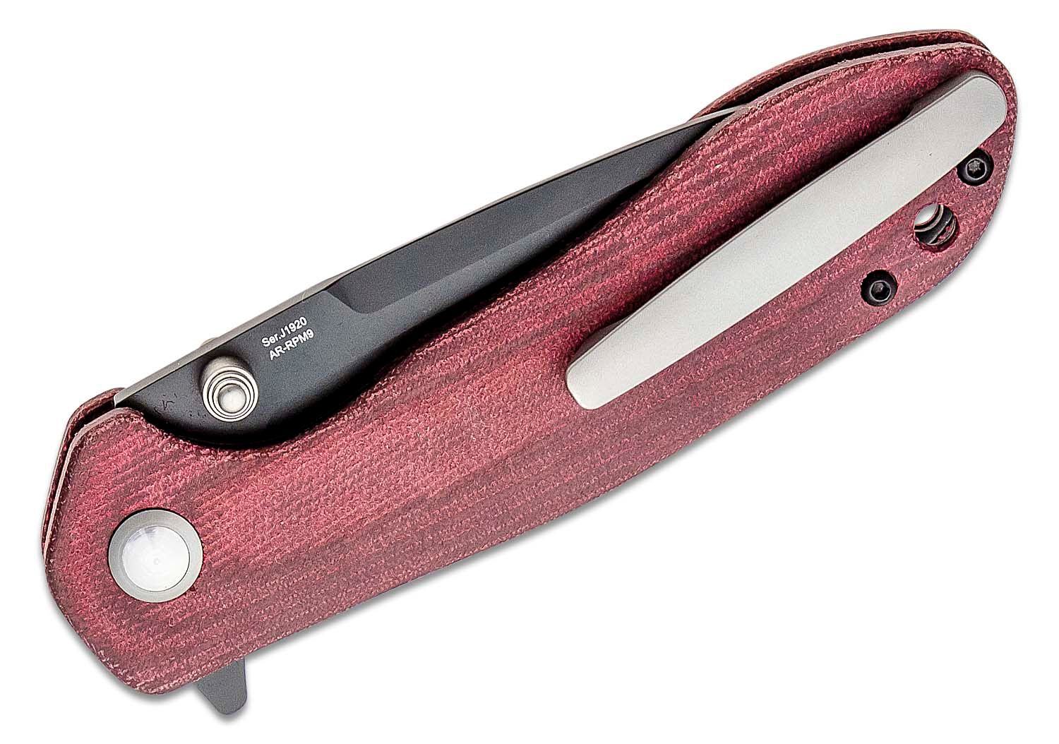 CJRB Cutlery, SCORIA J1920 AR-RPM9, Burgundy MICARTA HANDLE  - 3