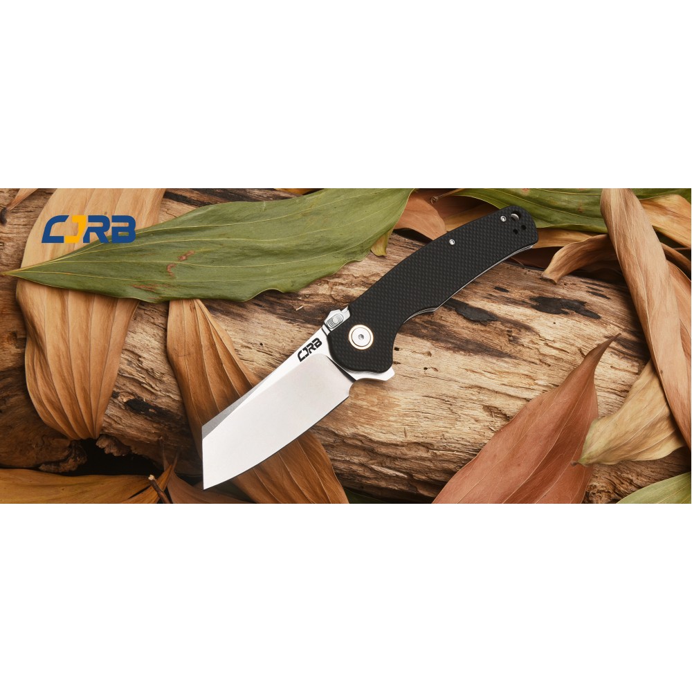 CJRB Cutlery, Crag, Liner Lock Knife Black Flat Handle, Recoil-Lock - 6