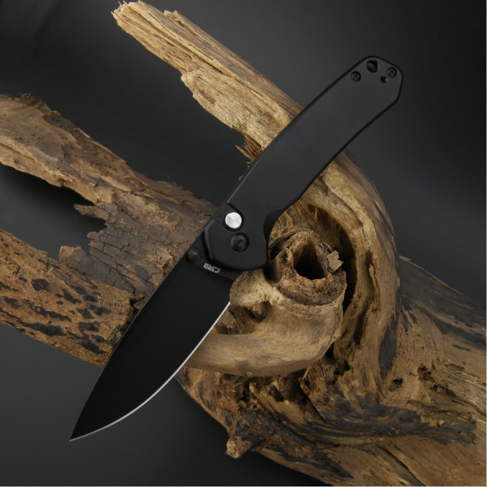 CJRB Cutlery, Pyrite, AR-RPM9, Black Stainless Steel handle, Black Blade - 7