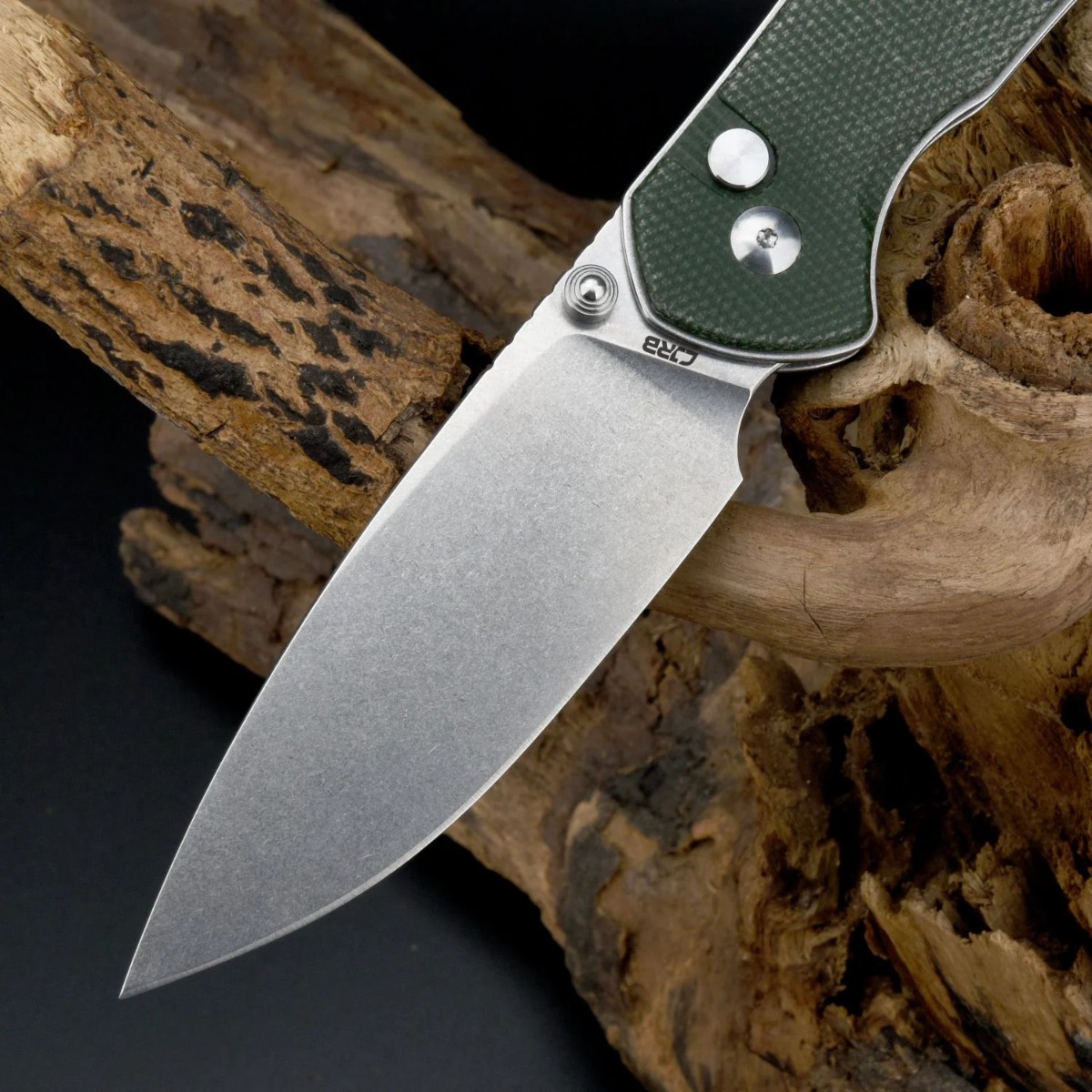 CJRB Cutlery, Pyrite Large, AR-RPM9, ODG Green Micarta handle, SW Blade - 2