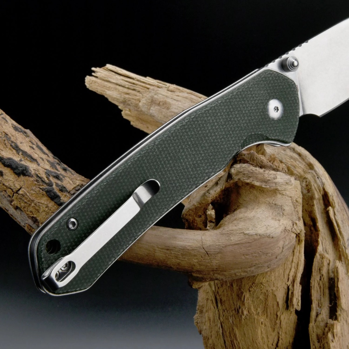 CJRB Cutlery, Pyrite Large, AR-RPM9, ODG Green Micarta handle, SW Blade - 5