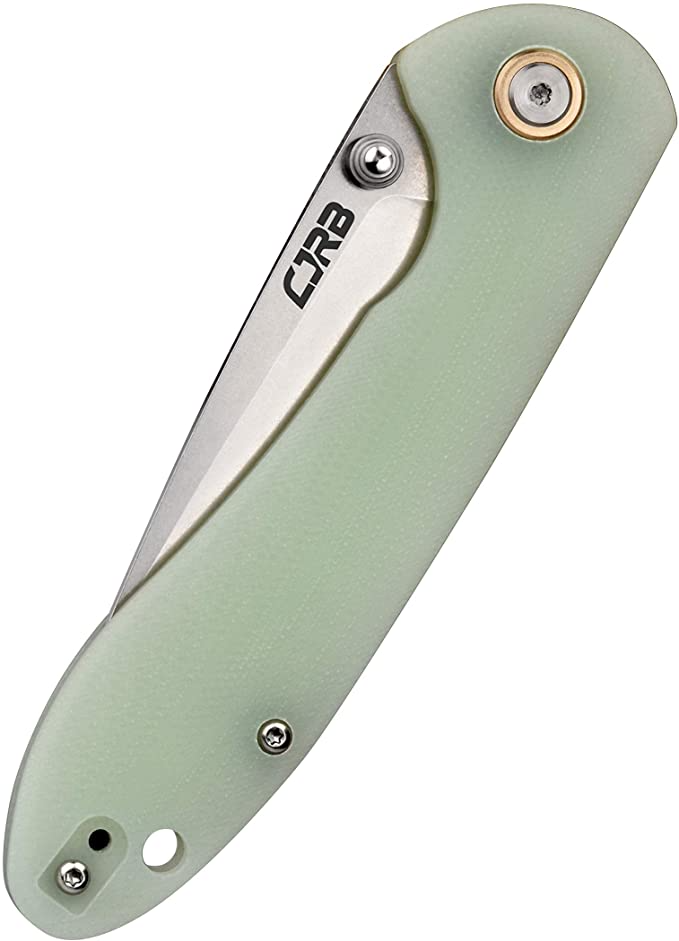 CJRB, Feldspar, Linerlock, Jade, contoured Handle.  - 6