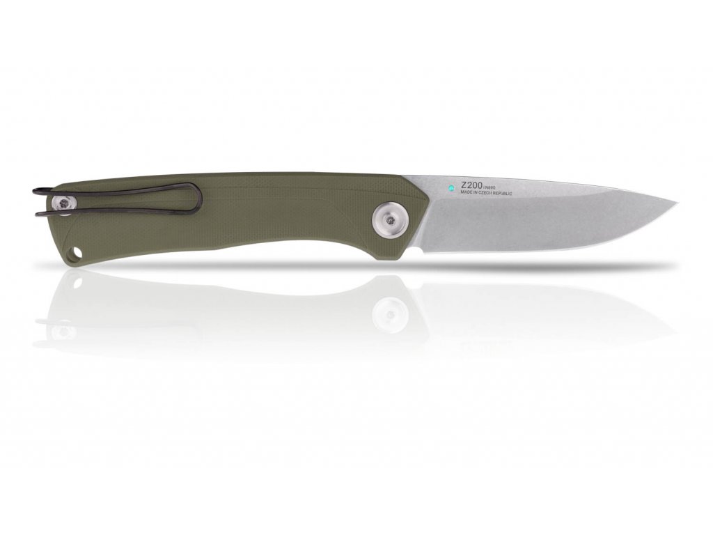 ANV Knives, Z200, Stonewashed, G-10 Olive Green Handle, Linerlock - 2